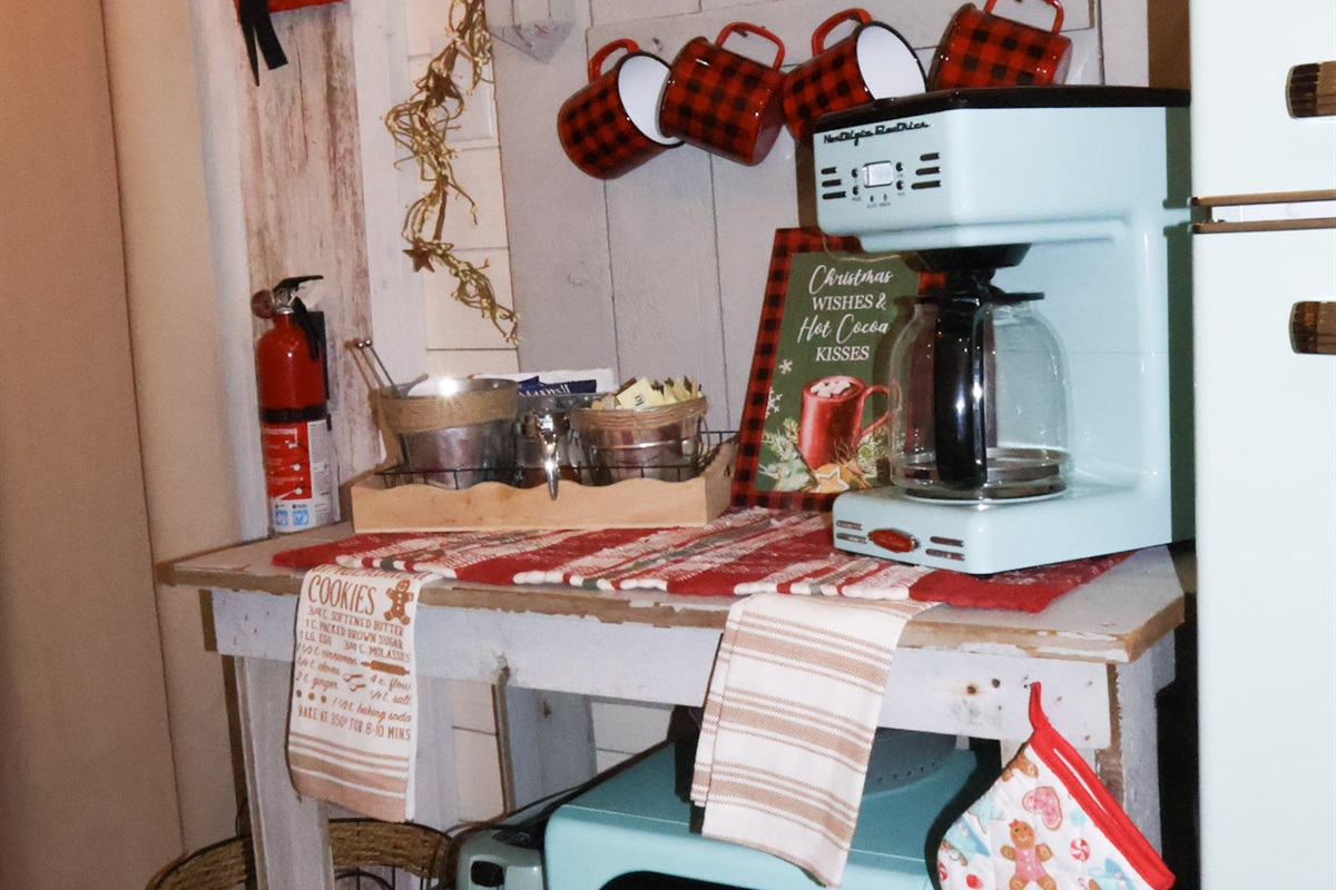 Stocked complimentary coffee bar