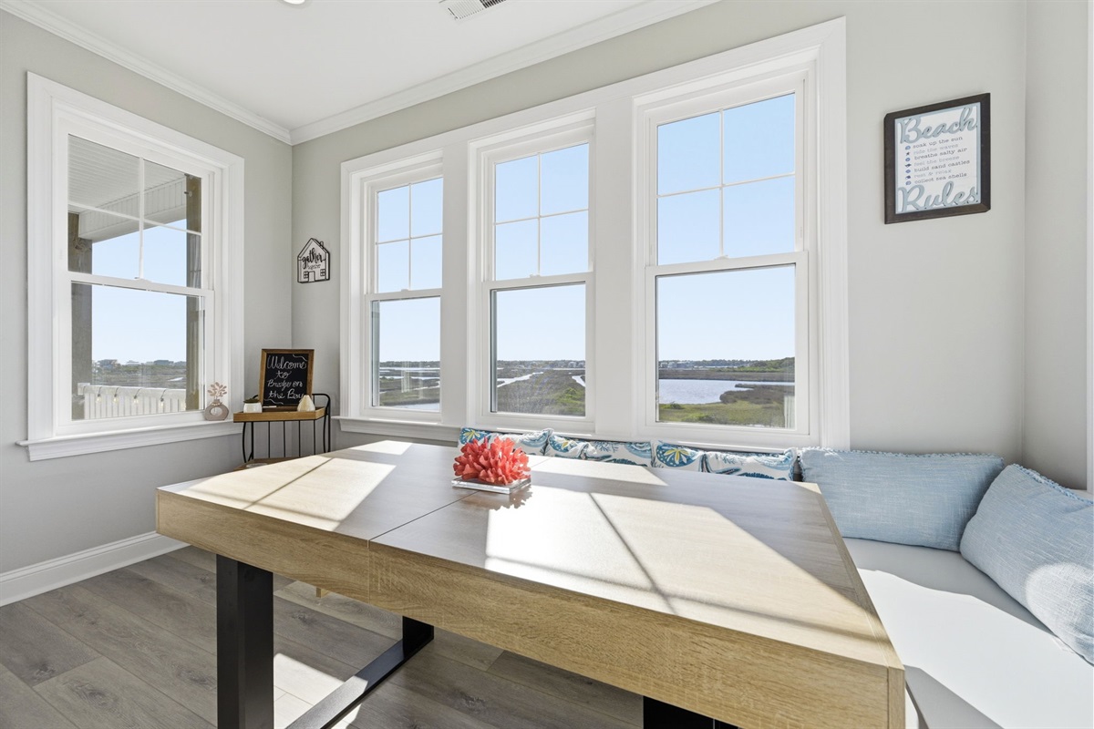 Bright natural light and panoramic ICW scenery make every meal feel special