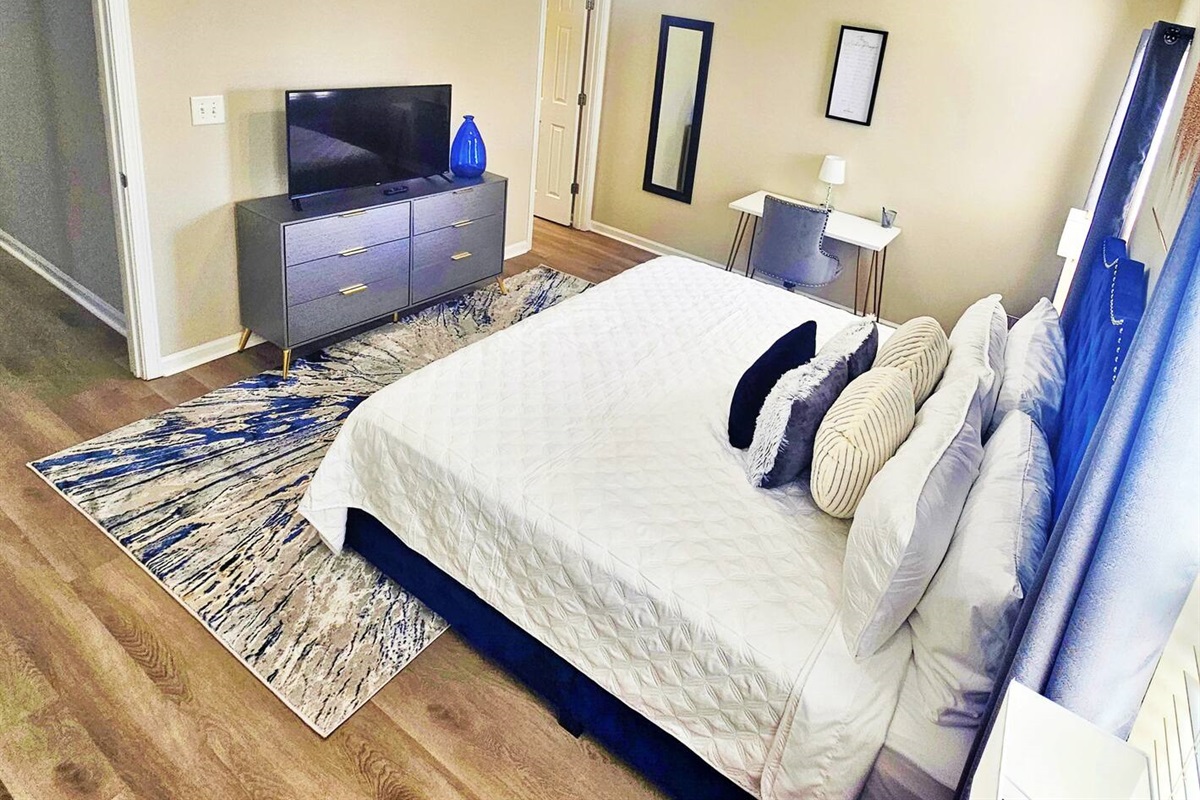 Every room has a full-length mirror and flat-screen smart TV.