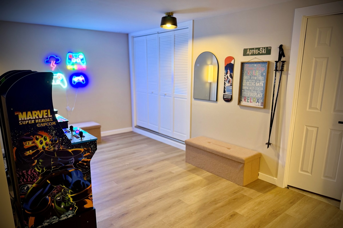 Game room with 3 full size arcades