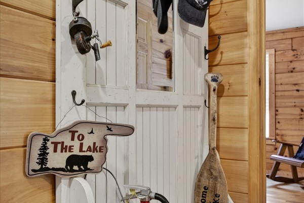 Rustic lake cabin with cozy details and woodland character.