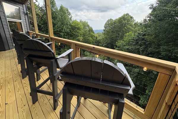 Balcony Chairs on 2nd Floor Deck with Mt LeConte Views
