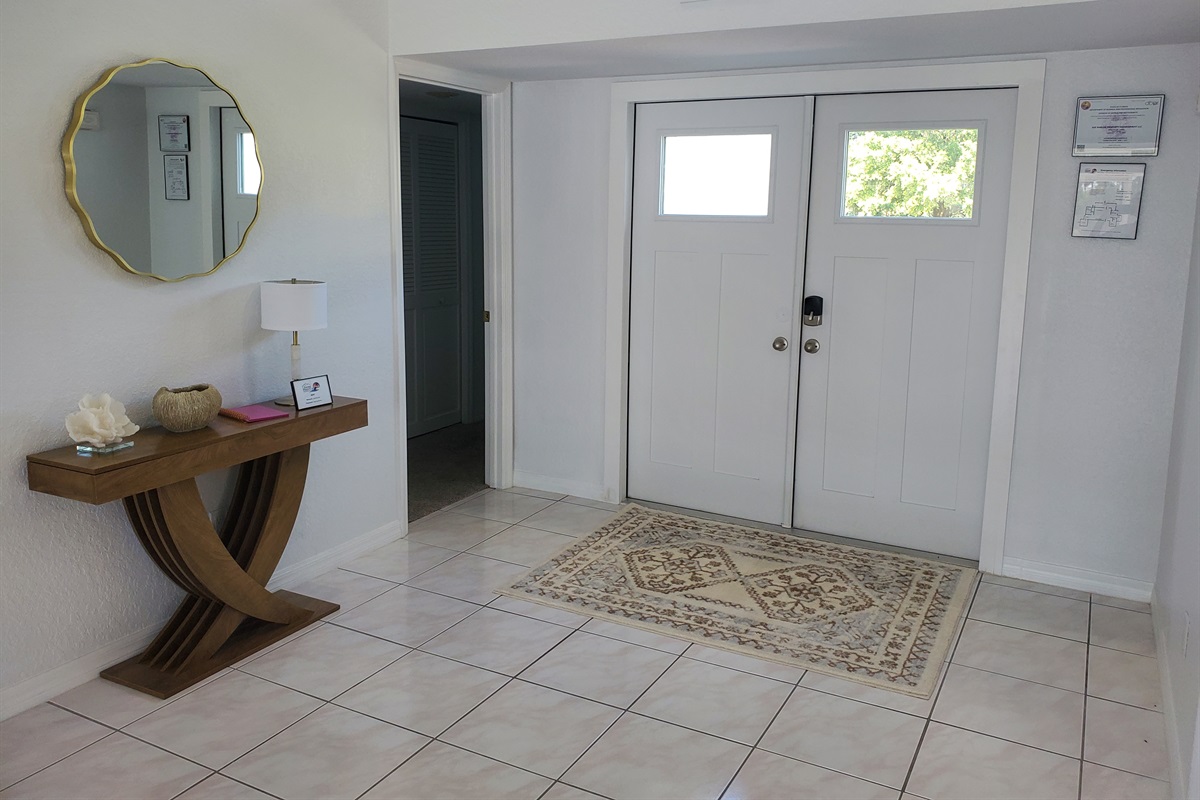 Foyer and front door
