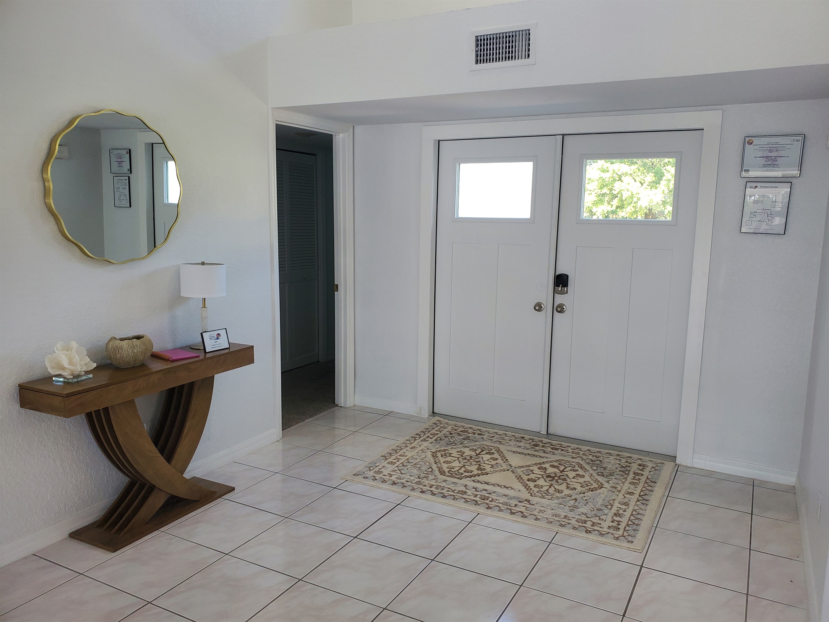Foyer and front door