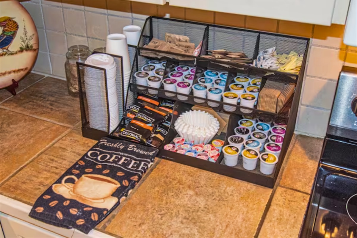 Selection of K-Cups and Creamers