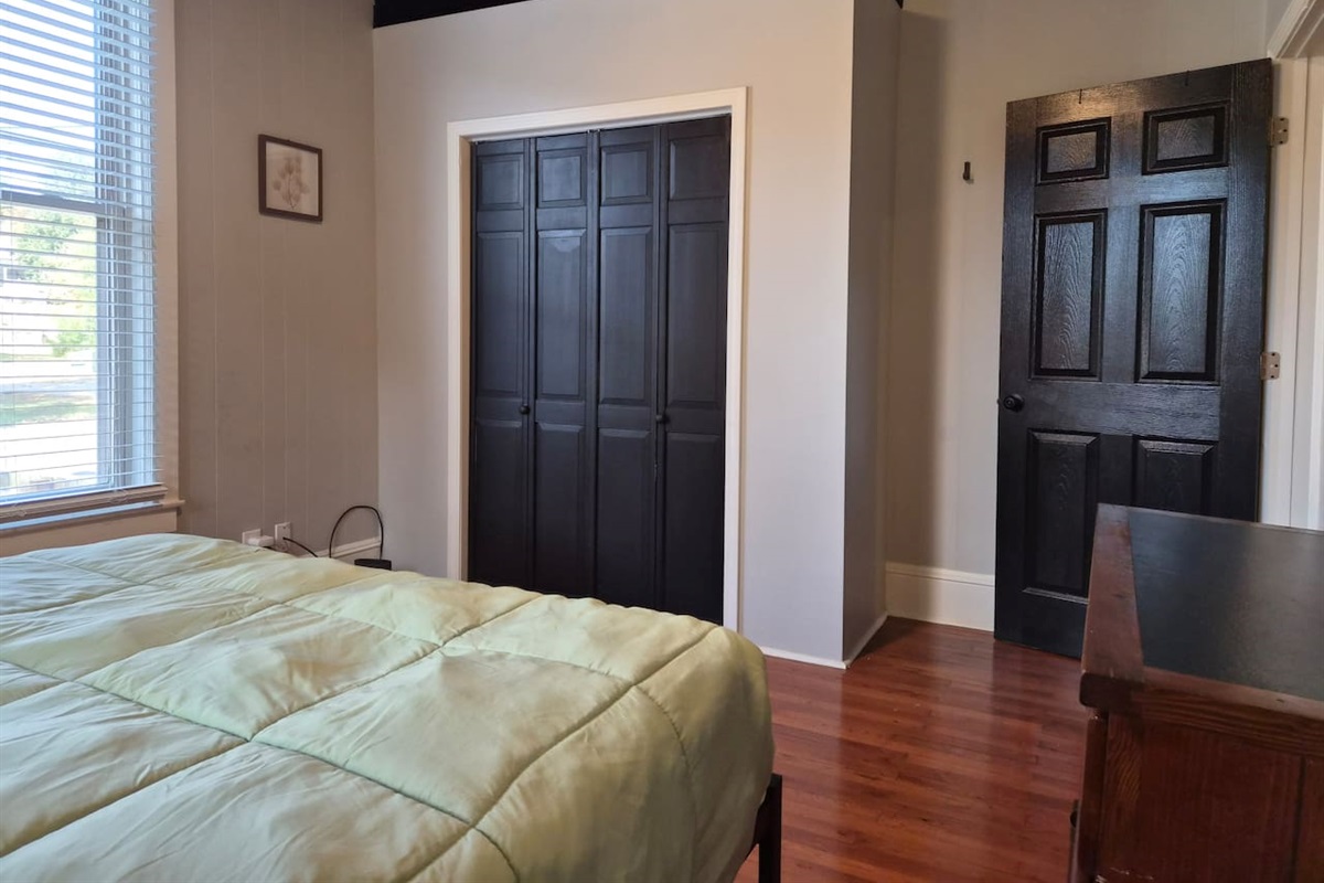 bedroom off dining area