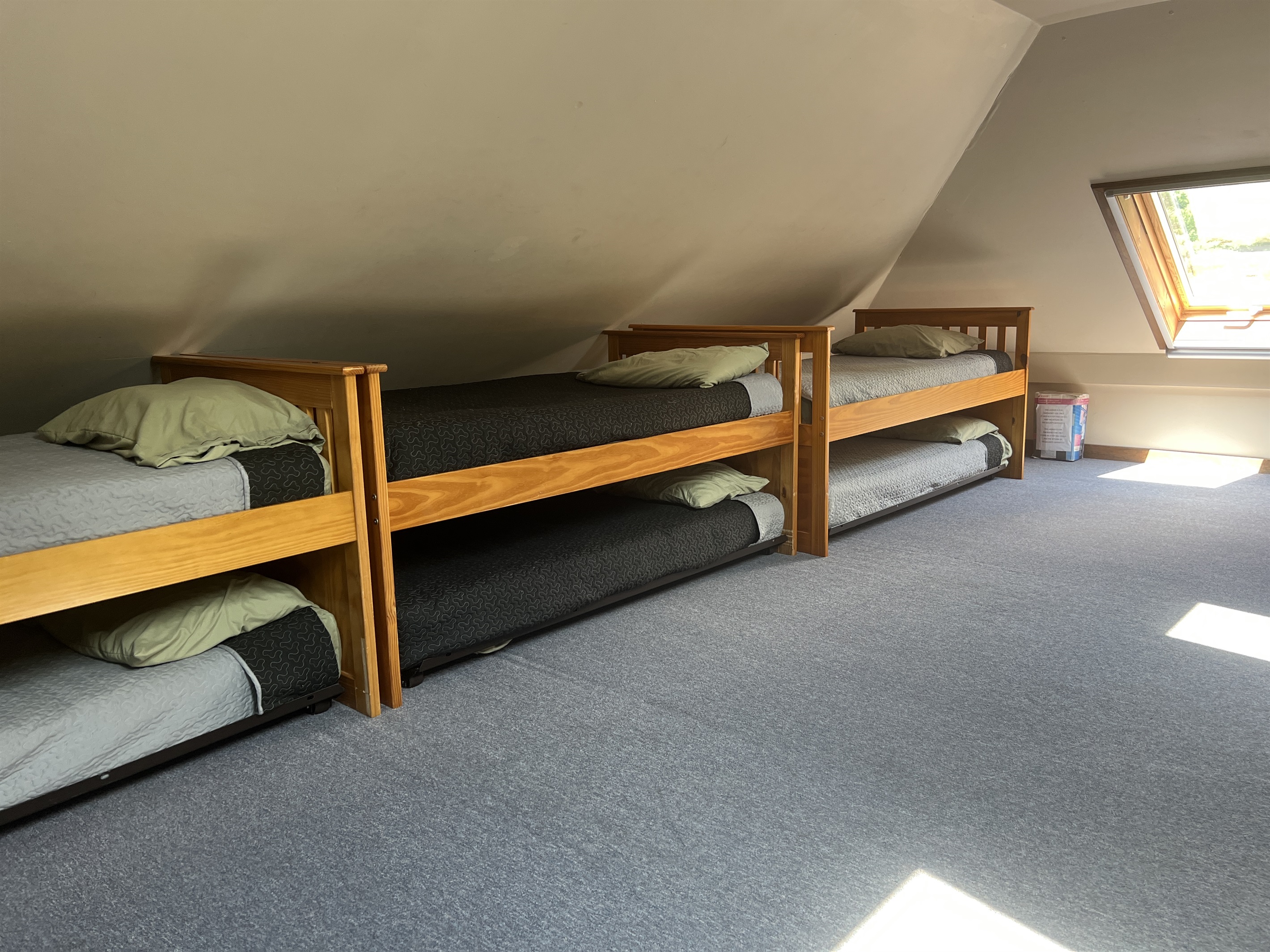 Loft bunk bedroom #3 with 3 twins and trundles, great for the kiddos!