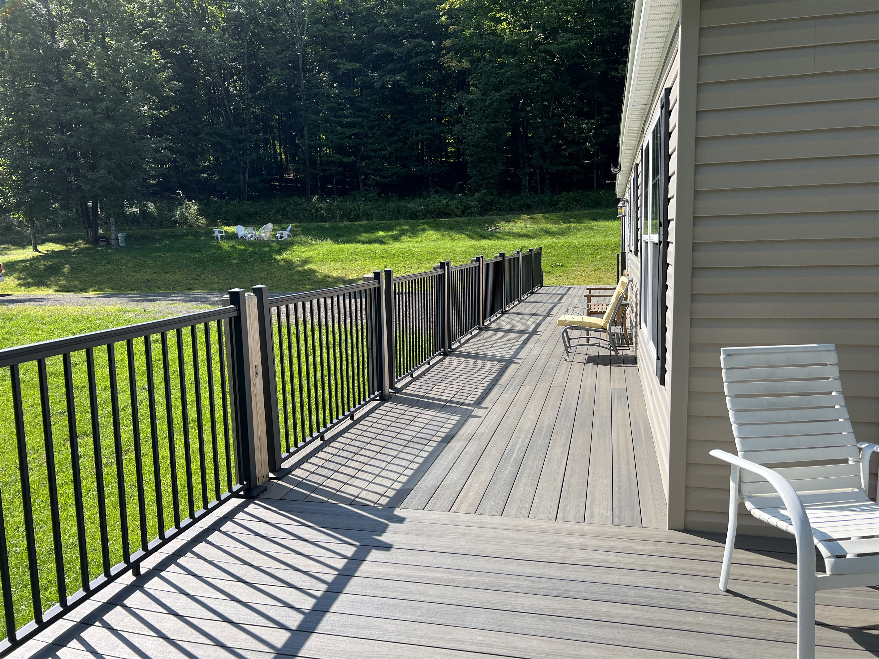 View of firepit from the deck