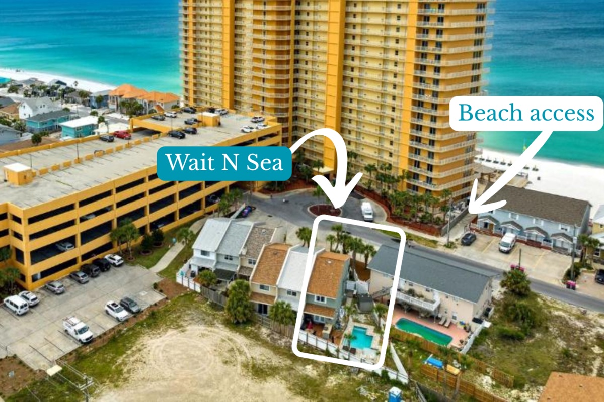 Wait N Sea location--right by the sandy beach!