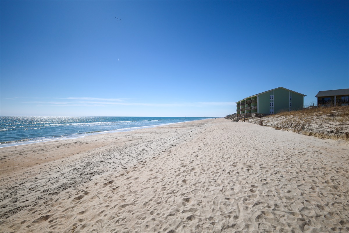 On the beach, looking south