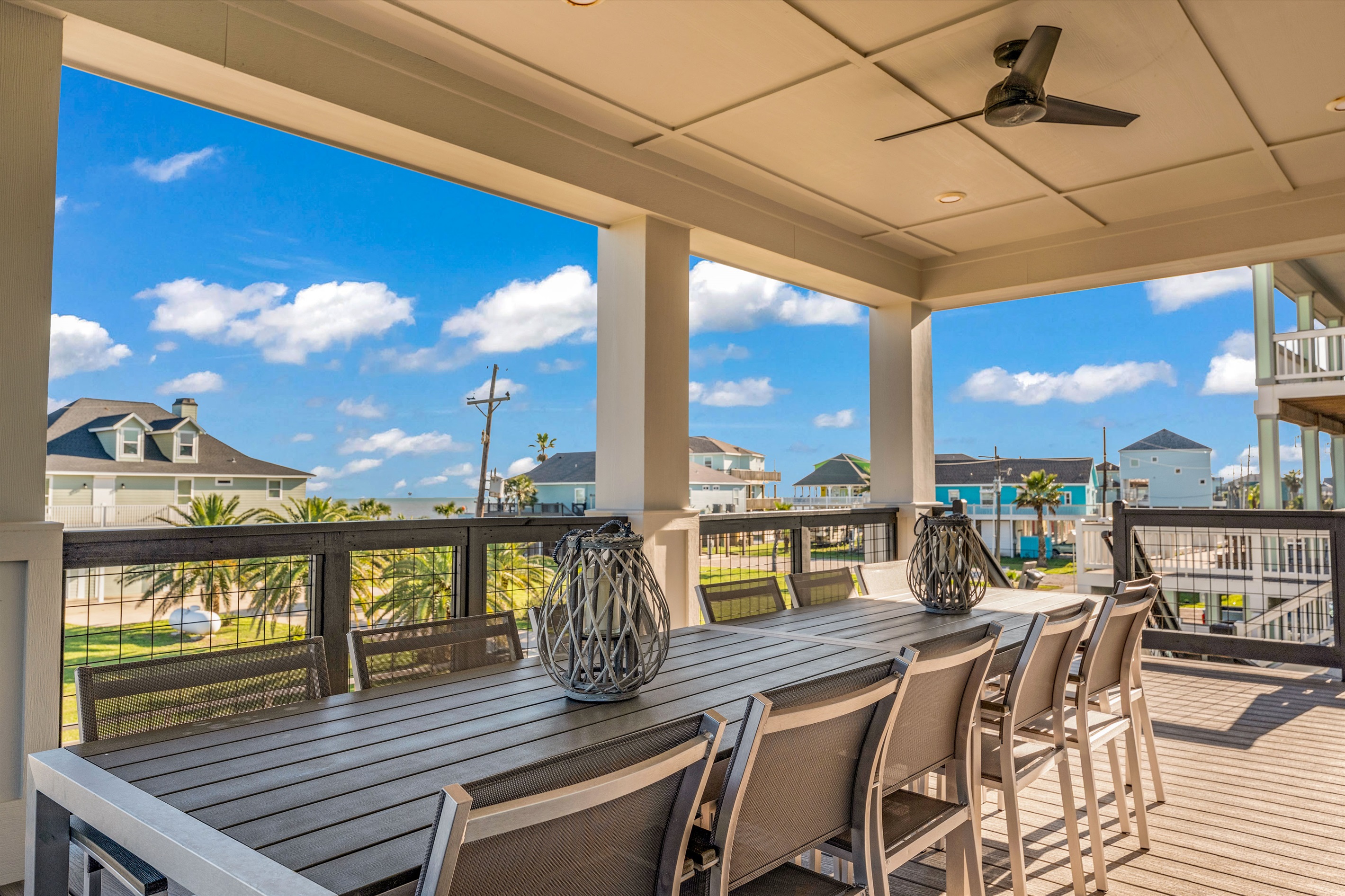 Costa Cristal Outdoor Space: This covered outdoor lounge offers a peaceful retreat with relaxing seating and breathtaking ocean views, ideal for soaking up the coastal atmosphere.