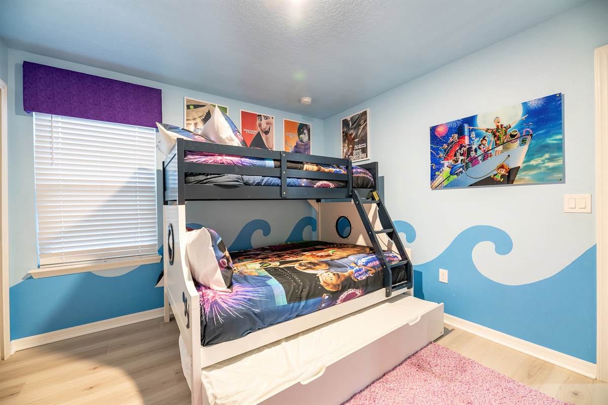 Bedroom 7 - Hotel Transylvania - Bunk Twin over Full with Twin Trundle