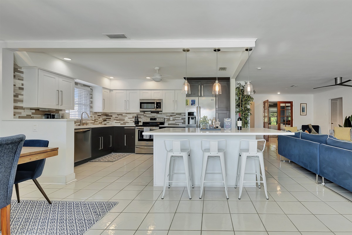 The living area with open-plan layout