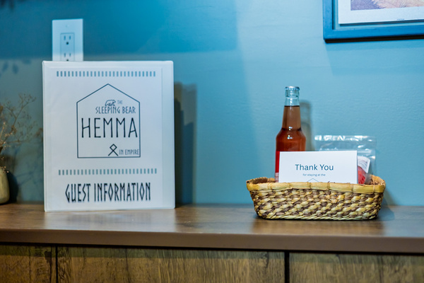 Welcome basket and Guest Book
