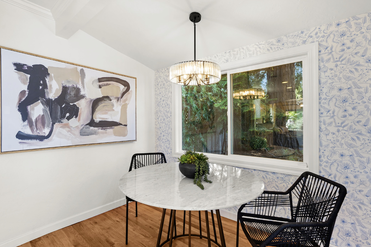 Bright dining space for morning coffee and shared meals