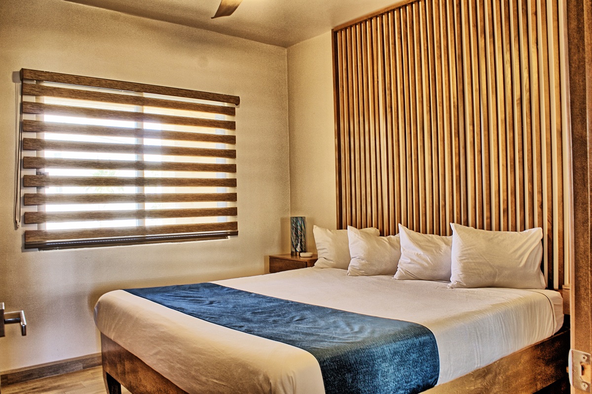 king bed in the guest bedroom