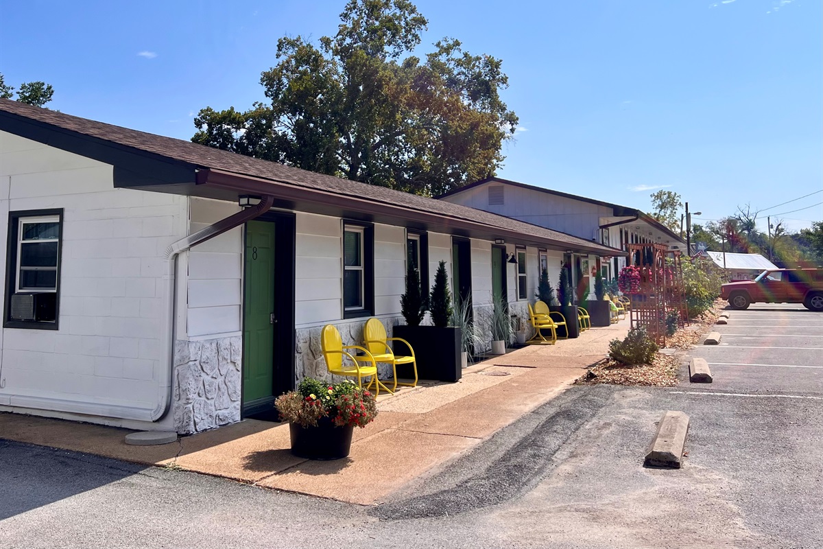 Front of the building.