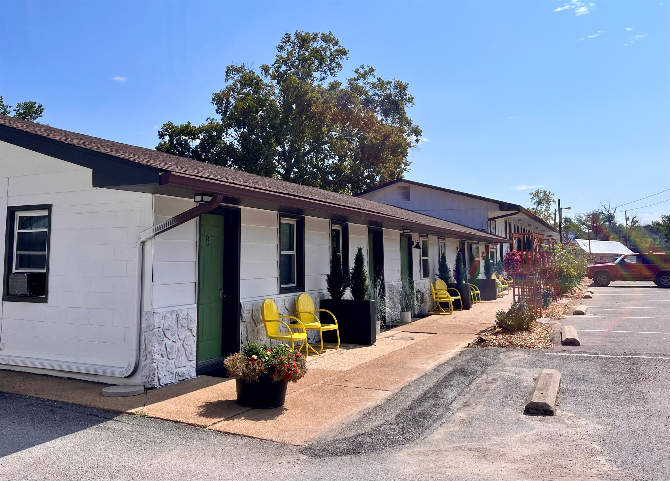 Front of the building.