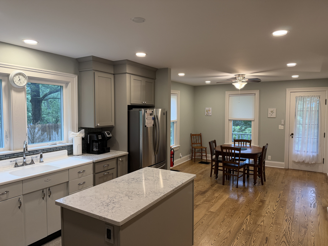 Open kitchen and dining area