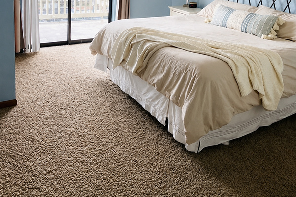 Bed with fresh white linens 