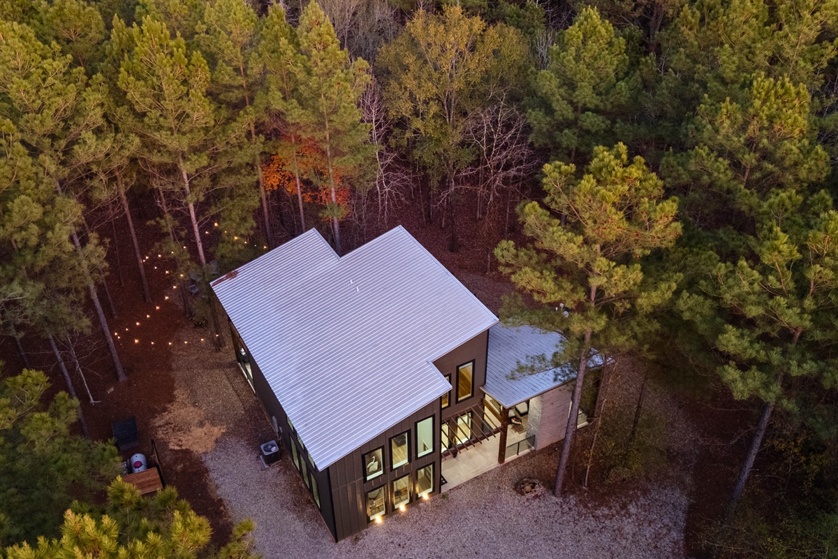 From above, the dense forest adds to the sense of privacy and calm.