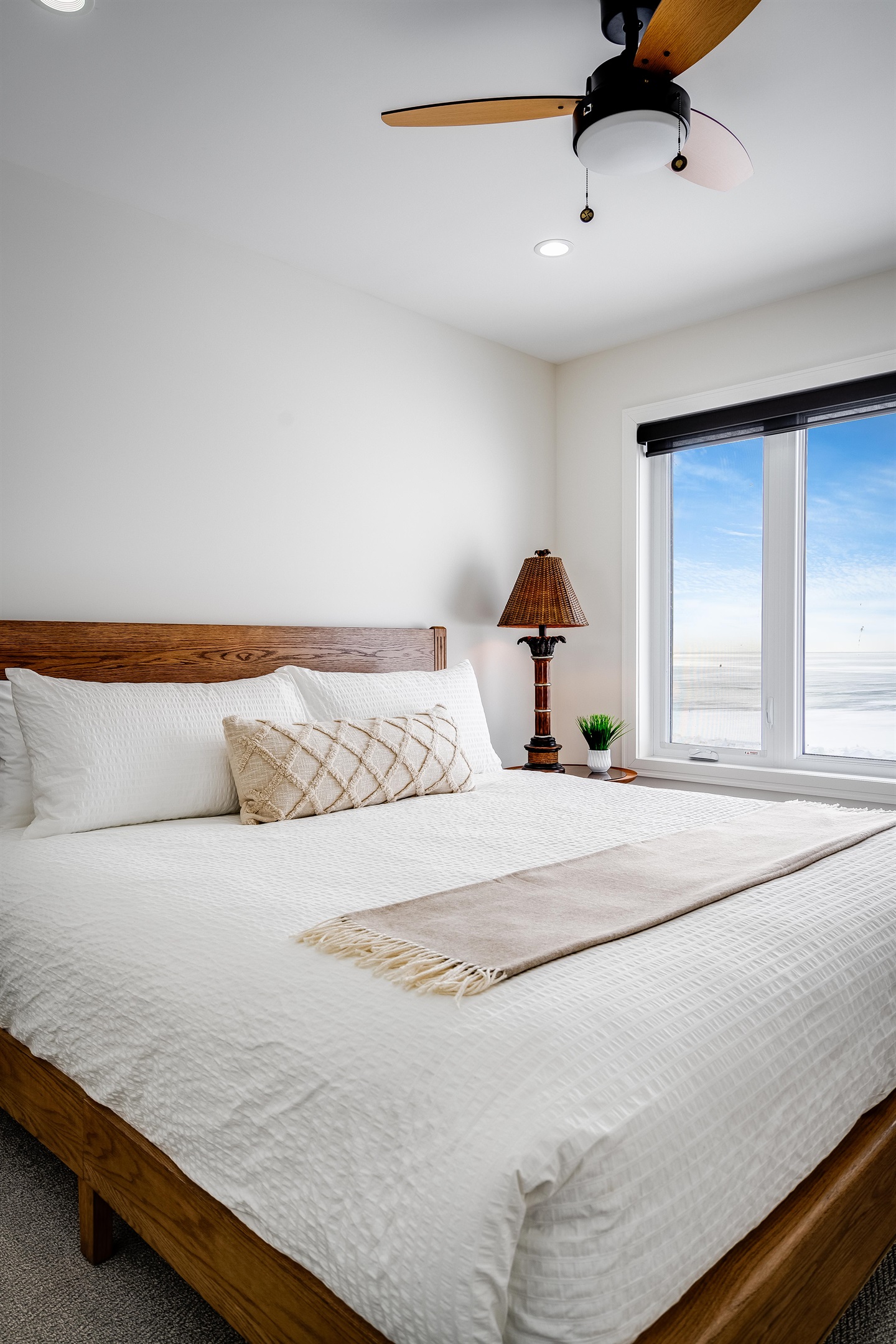 A King Bedroom with the perfect blend of modern calm and warmth.