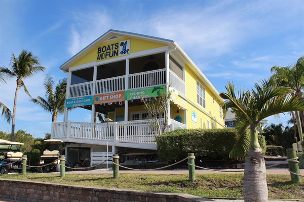 Take a short golf cart ride and visit the island's quaint gift shop