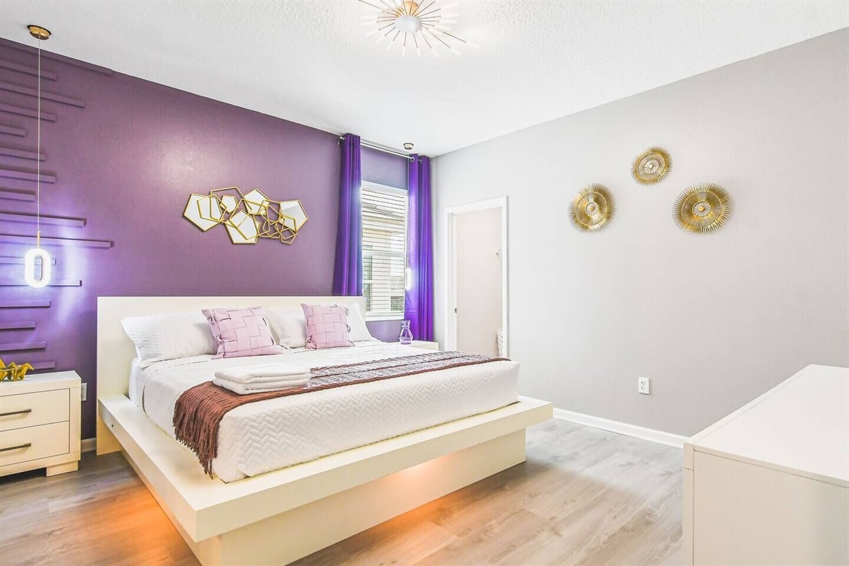 Step into luxury with this spacious king bedroom featuring a private ensuite bathroom, your personal retreat for comfort and relaxation