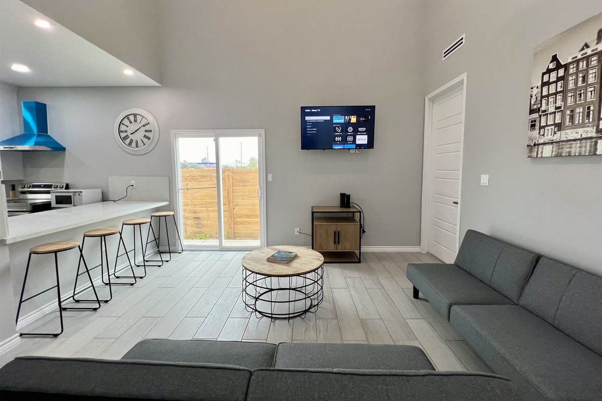 Spacious Living Room with Sleeper Futon