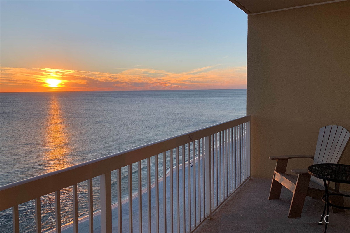 Beachfront Balcony at Sunset