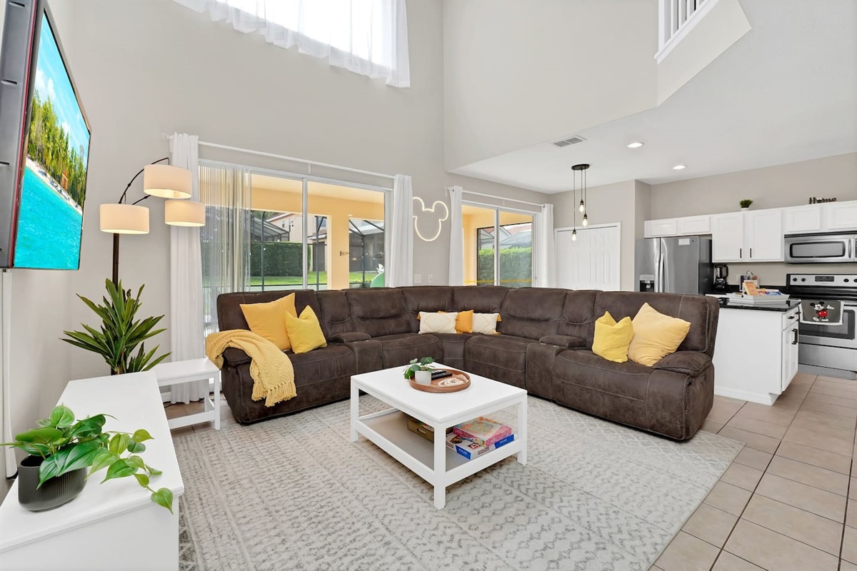 Open and airy! Large living area for everyone gather, relax, hang out, play some games or watch a movie!