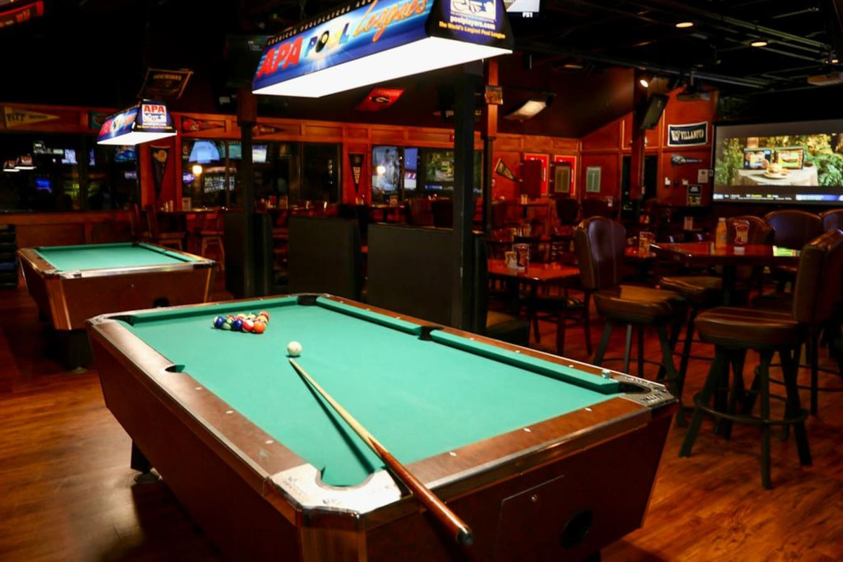 Pool table at the resort bar