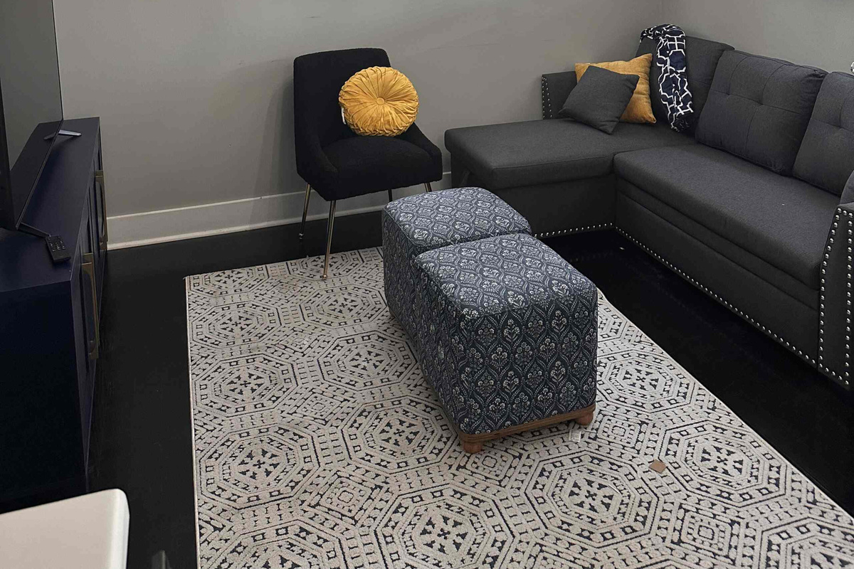 Comfy living room with smart TV