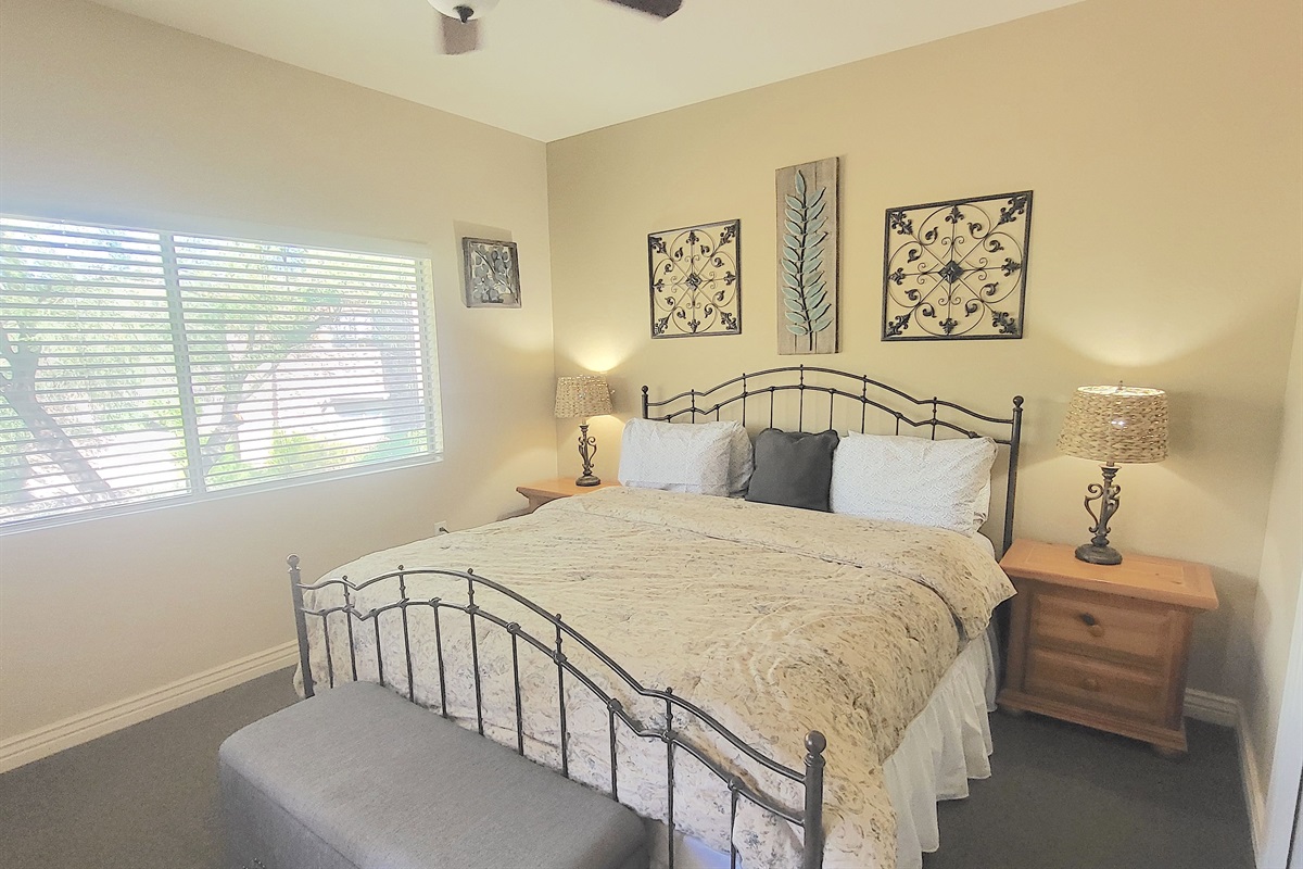King bed in master bedroom