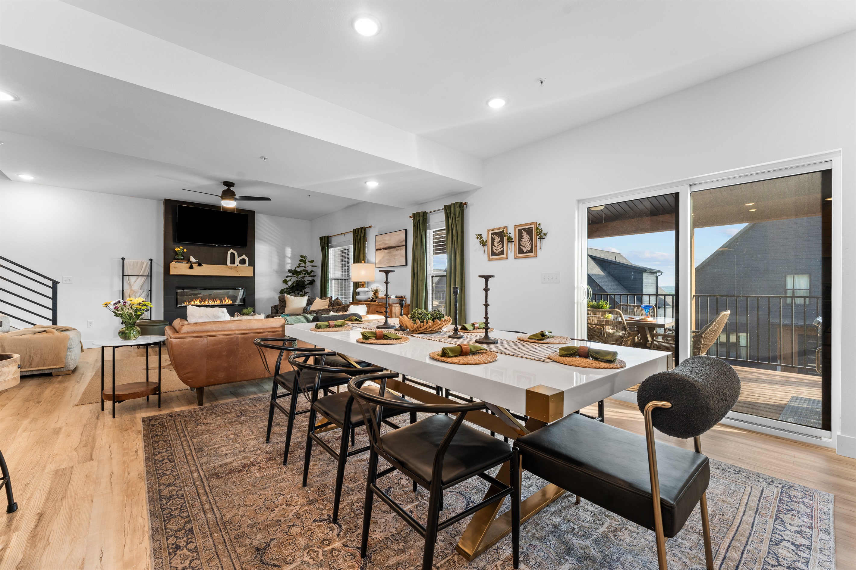 The dining and living area is all connected for great family time