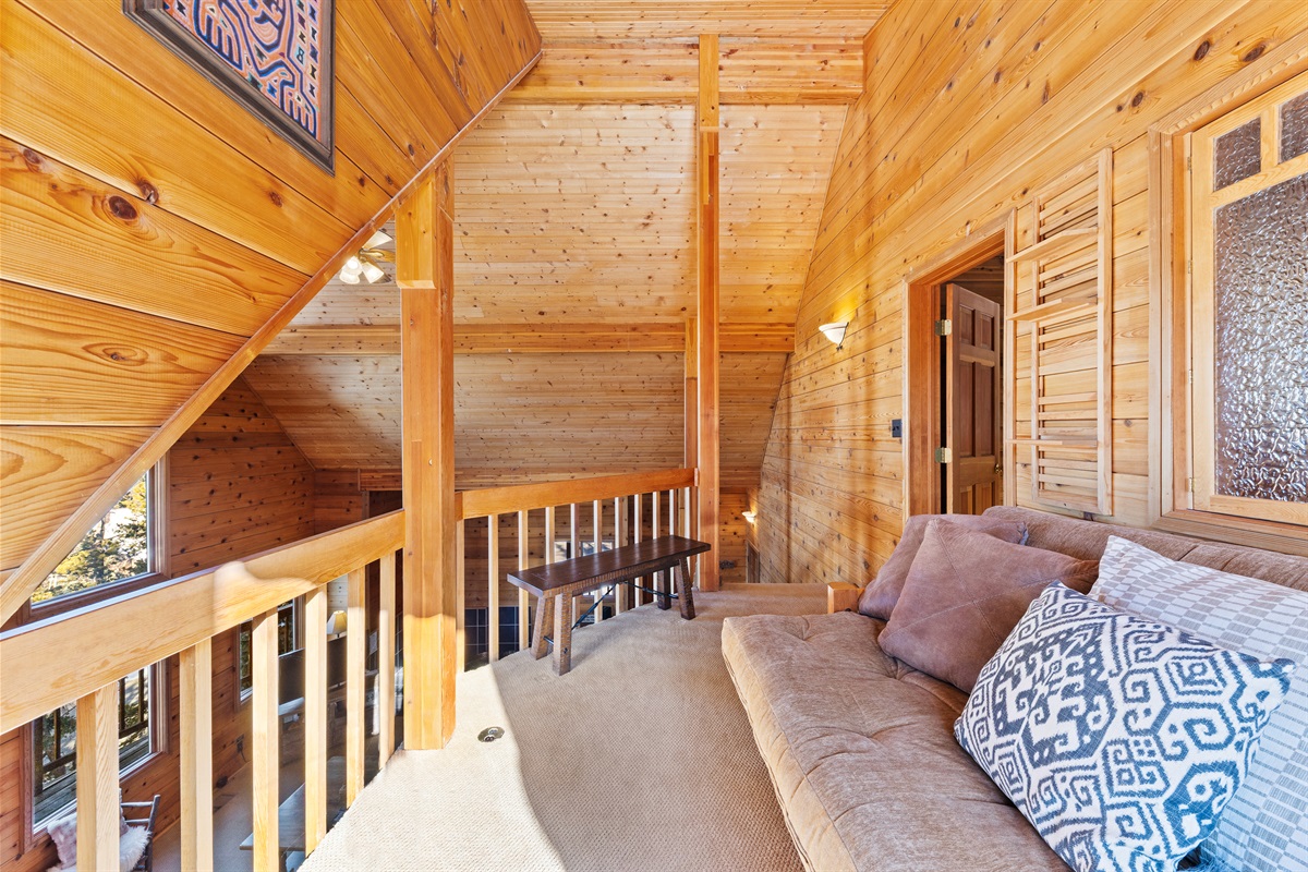 Upper level loft with futon sleeper