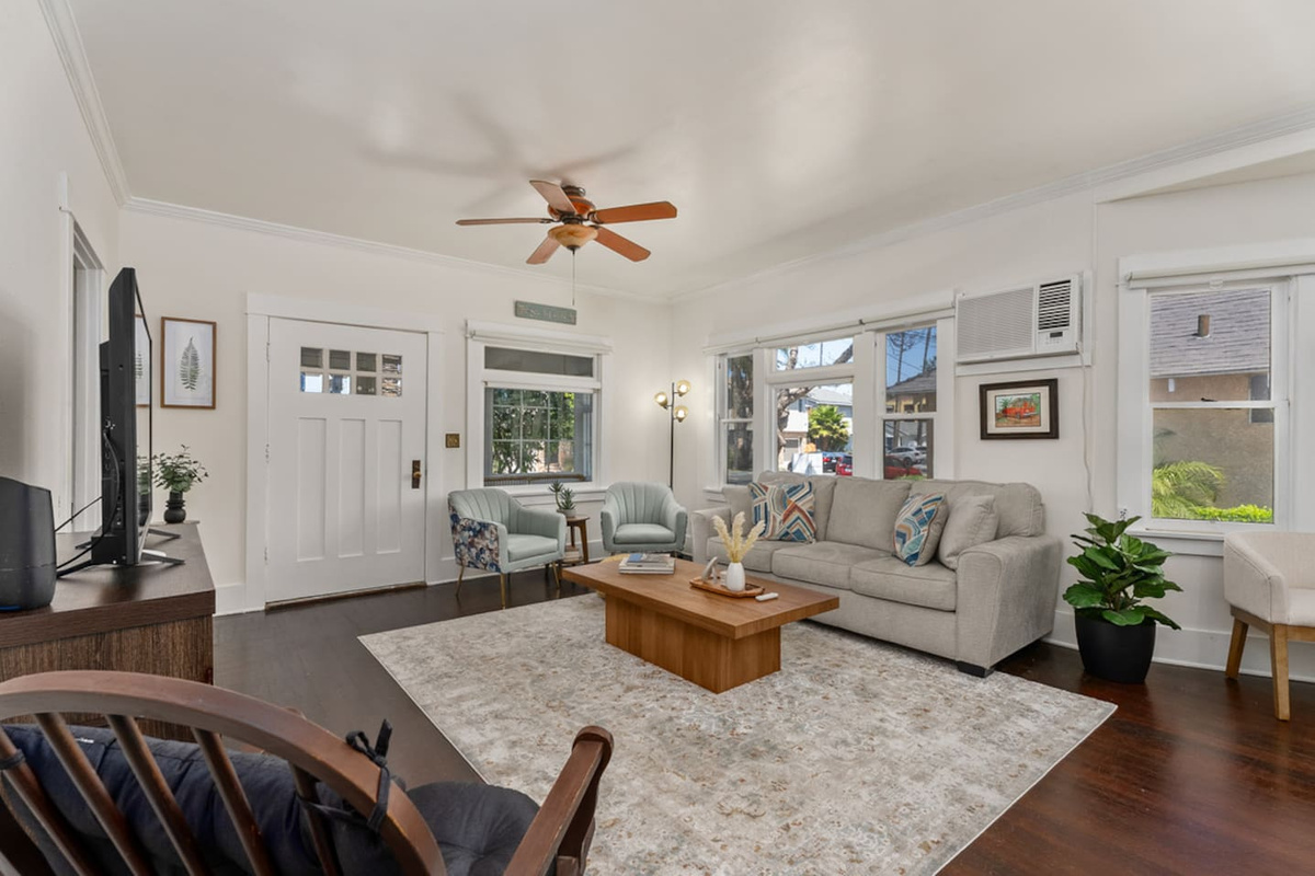 Spacious living room, perfect for unwinding after a day in Long Beach.