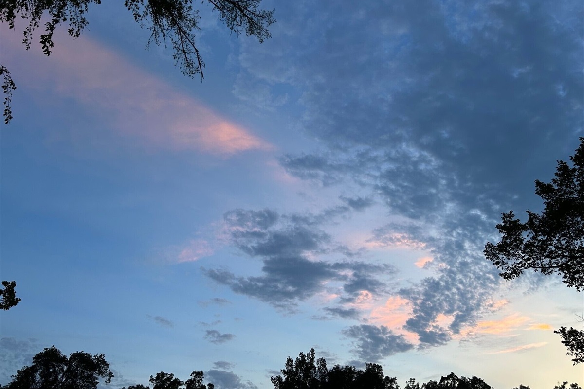 Sunset over the river