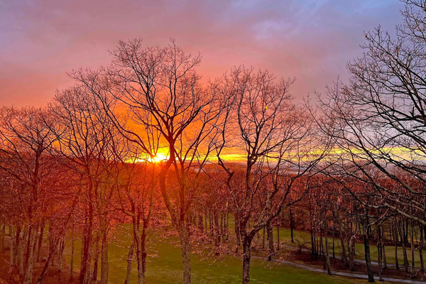 Sunsets through the trees from The Haven at Wintergreen are majestic and change with the seasons.