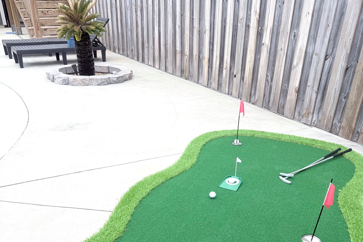 Backyard mini putt..