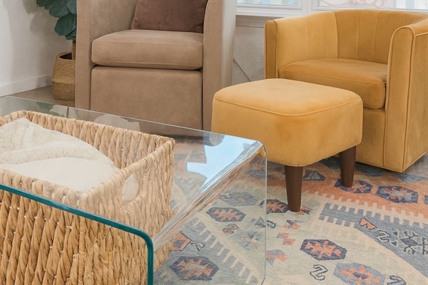 High end designer living room furnitures, big screen 65 inch TV.