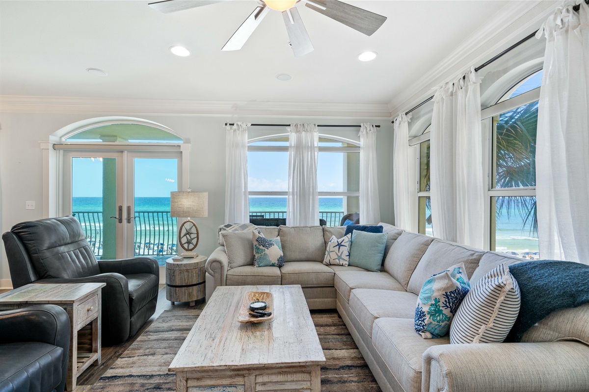 Living Area with Gorgeous Gulf Views