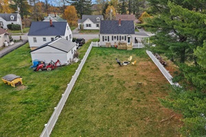Aerial view of the backyard starring plenty space for our furry friends