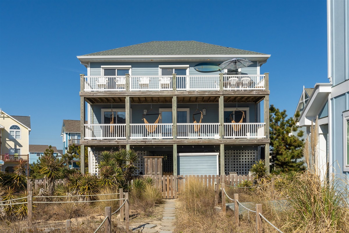 Back View of the house from the direct beach access walkway