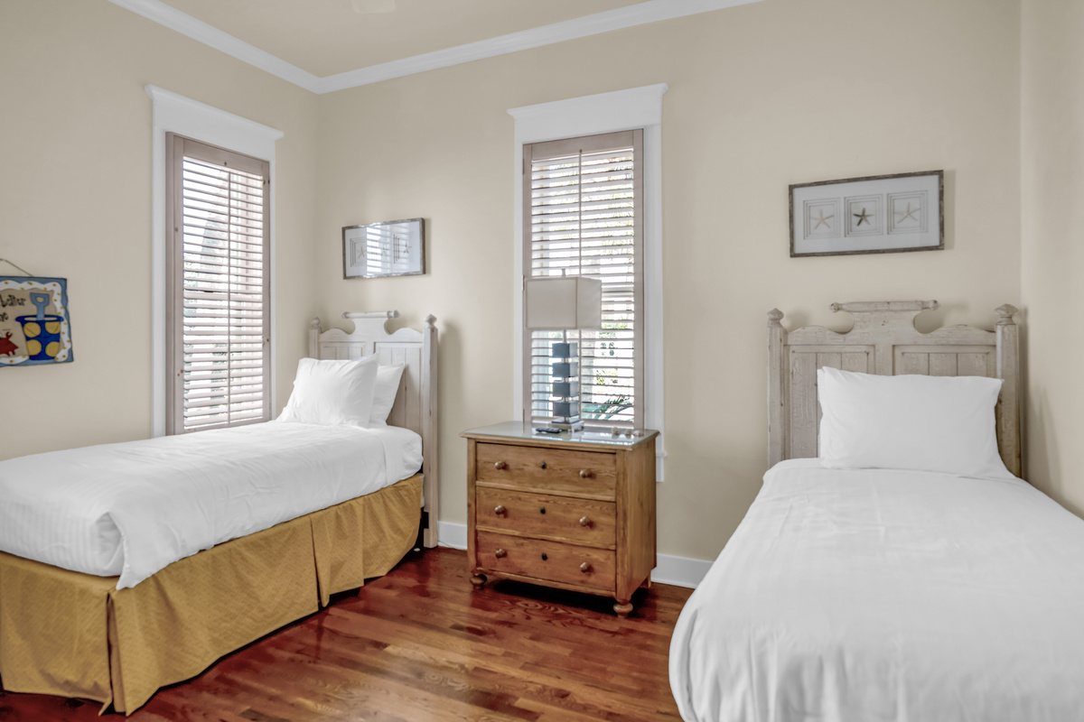 First floor twin bedroom with ensuite bath.