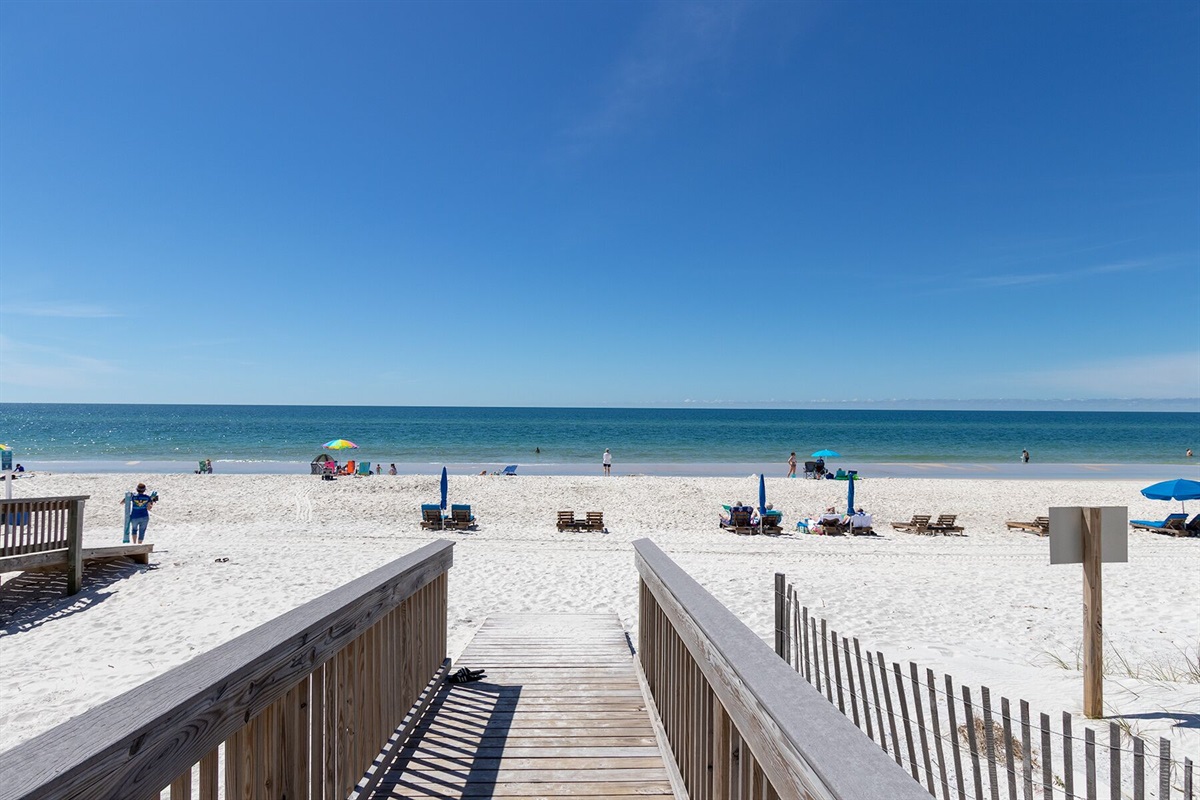 Beach view from boardwalk access