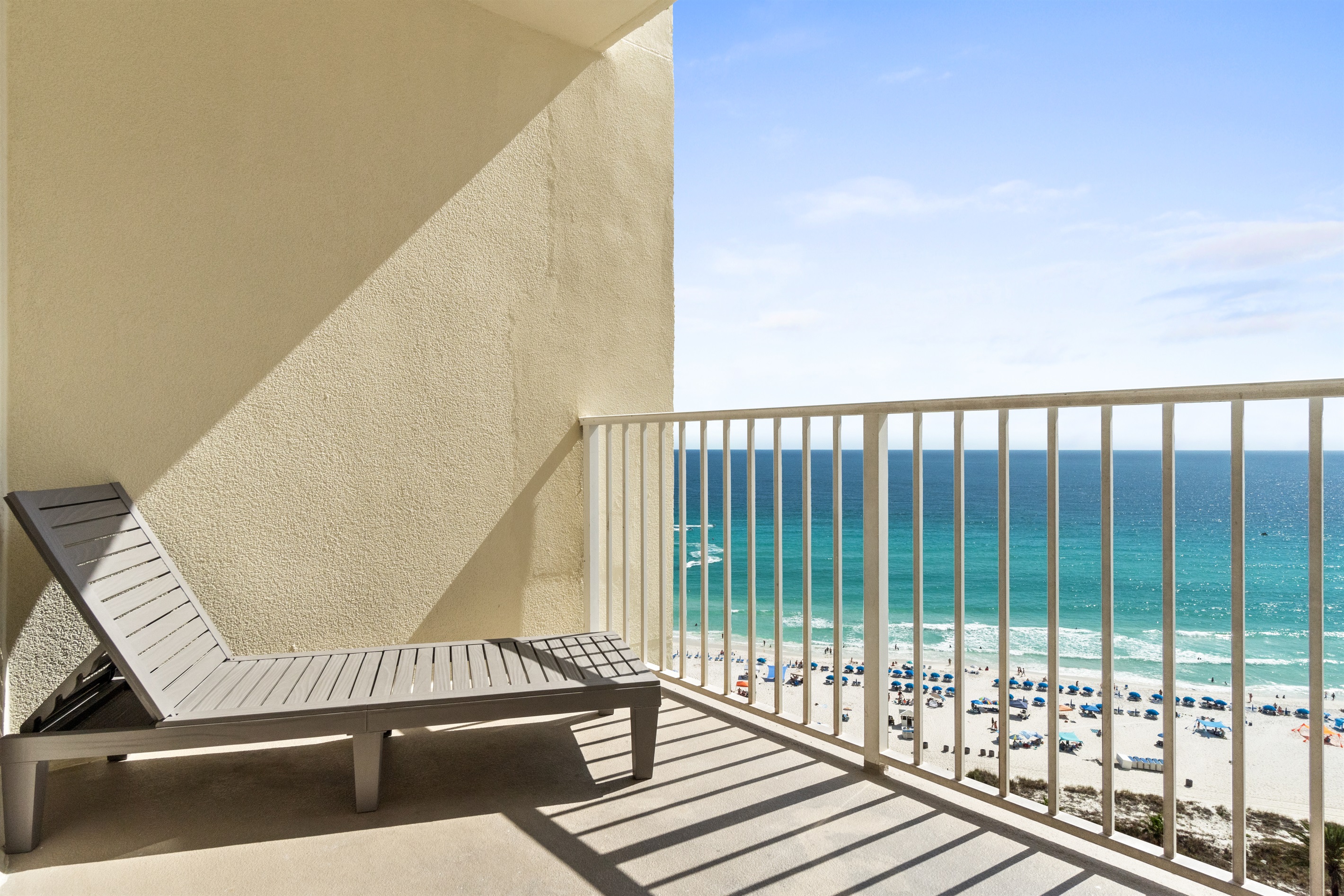 A lounger on the balcony to stretch out and get some sun.