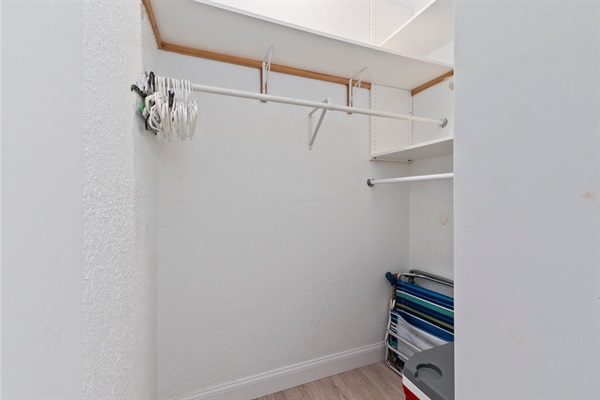 Master Bedroom #1 Closet with Beach Supplies