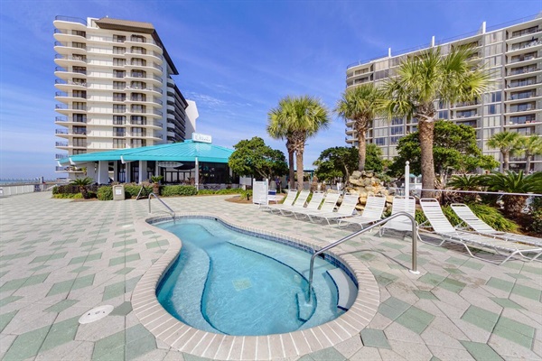 One of the Edgewater hot tubs