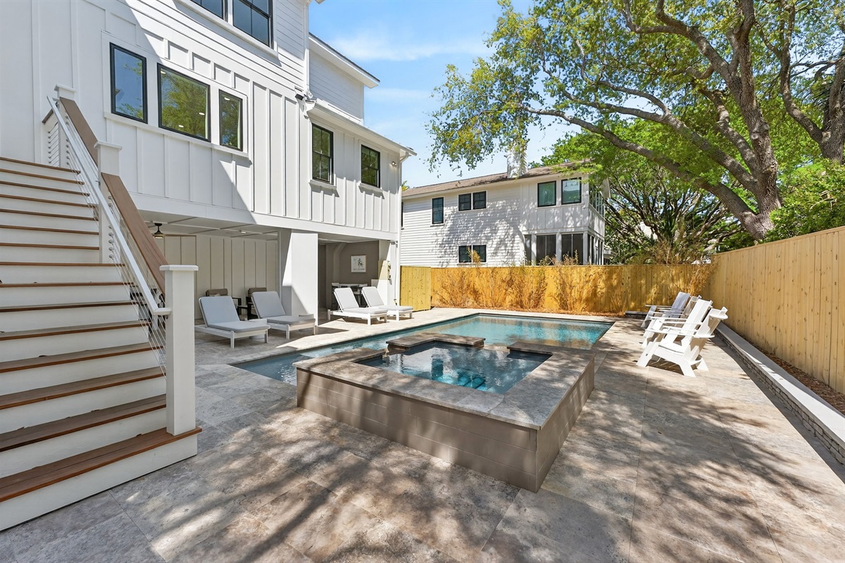 Pool Deck | On Beach Time | 6 30th Ave, Isle of Palms, SC | IOP Escapes